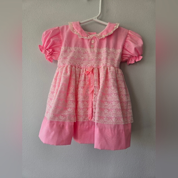 Other - Vintage Baby Girl dress pink with lace